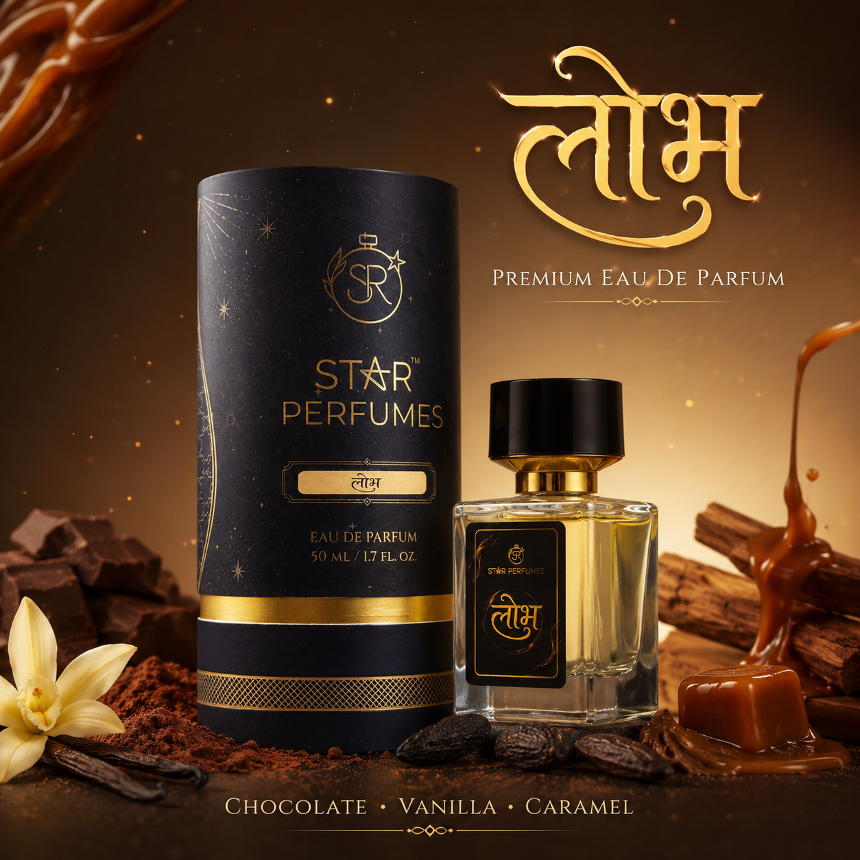 लोभ | Premium Gourmand Eau De Parfum for Women | Chocolate Vanilla Fragrance | Long Lasting EDP | 50ml