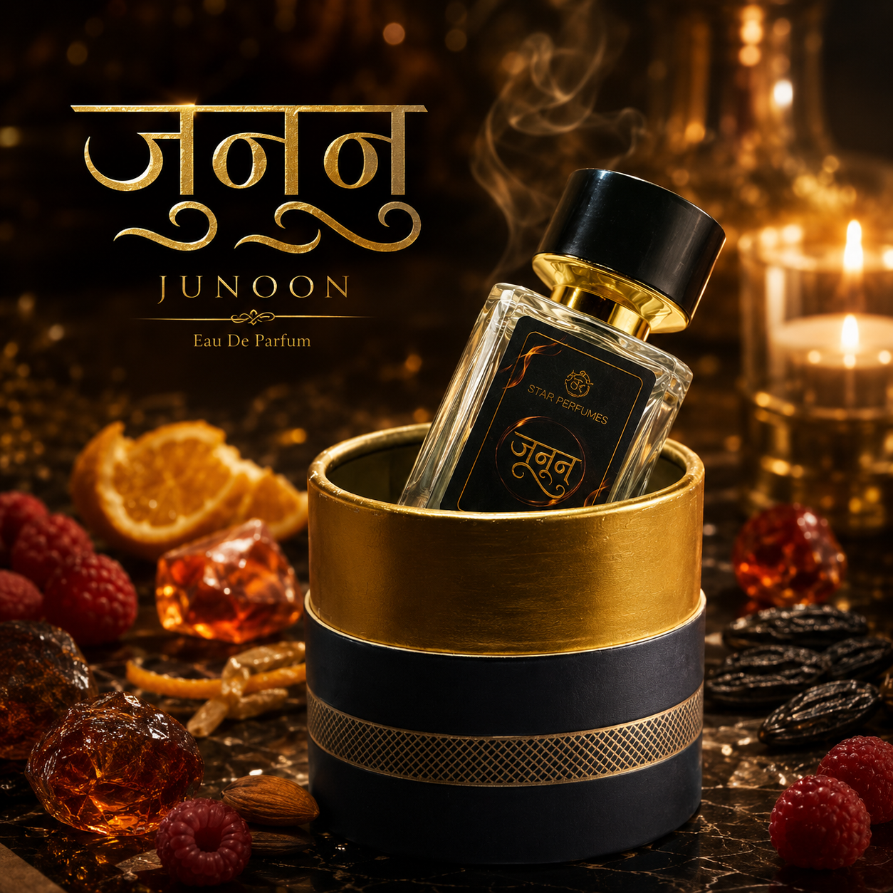 Second image of JUNOON - Premium Eau De Parfum For Men & Women | Fruity Gourmand Amber Musk Fragrance | 50ml